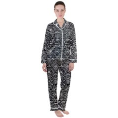 Gothic Leaf Pattern 2 Women s Long Sleeve Satin Pajamas Set by violetheavensky