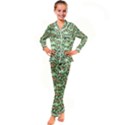 Retro 1880s Flowers Pattern 5 Kids  Satin Long Sleeve Pajamas Set View1