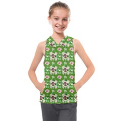 Retro 1880s Flowers Pattern 4 Kids  Sleeveless Hoodie by violetheavensky