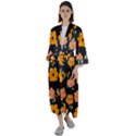 Retro 40s 50s Flowers Pattern Halloween 3 Maxi Satin Kimono View1