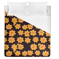 Retro 40s 50s Flowers Pattern Halloween 4 Duvet Cover (queen Size) by violetheavensky