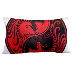 Red Yin Yang Dragons 12 x20  Lumbar Throw Cushion Case (two Sides) by JeffBartels