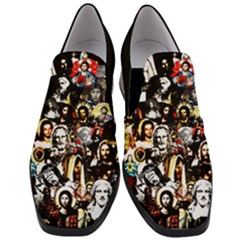 Jesus Christ Modern Halftone Pattern Women Slip On Heel Loafers by snek