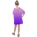 Cotton Candy Pink To Indigo Violet Linear Gradient Kids  One Piece Chiffon Dress View2