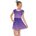 Navy Blue To Cotton Candy Pink Linear Gradient Kids  Cap Sleeve Dress View1