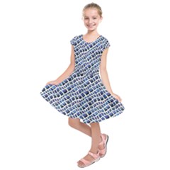 Blue Snake Kids  Short Sleeve Dress by DinkovaArt