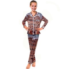 Rajasthan Hawa Mahal Kids  Satin Long Sleeve Pajamas Set by designsbymallika