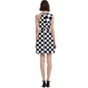 Pattern Checkered Squares Black White Pattern Cocktail Party Halter Sleeveless Dress With Pockets View4