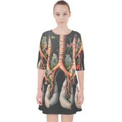 Lungs Health Quarter Sleeve Pocket Dress by Sabxi