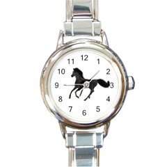 Running Horse Round Italian Charm Watch by mysticalimages