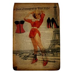 Vintage Newspaper Print Sexy Hot Gil Elvgren Pin Up Girl Paris Eiffel Tower Western Country Naughty  Removable Flap Cover (large) by chicelegantboutique