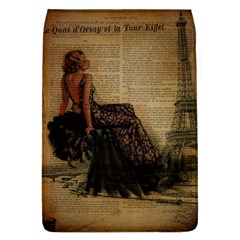 Elegant Evening Gown Lady Vintage Newspaper Print Pin Up Girl Paris Eiffel Tower Removable Flap Cover (large) by chicelegantboutique