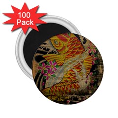 Funky Japanese Tattoo Koi Fish Graphic Art 2 25  Button Magnet (100 Pack) by chicelegantboutique