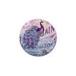 French Scripts  Purple Peacock Floral Paris Decor Golf Ball Marker 10 Pack Front