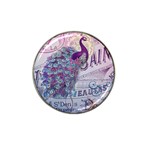 French Scripts  Purple Peacock Floral Paris Decor Golf Ball Marker (for Hat Clip) Front