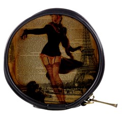 Paris Lady And French Poodle Vintage Newspaper Print Sexy Hot Gil Elvgren Pin Up Girl Paris Eiffel T Mini Makeup Case by chicelegantboutique