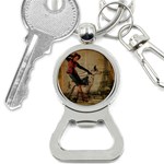 Paris Girl And Great Dane Vintage Newspaper Print Sexy Hot Gil Elvgren Pin Up Girl Paris Eiffel Towe Bottle Opener Key Chain Front