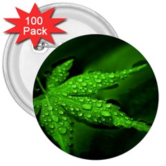 Leaf With Drops 3  Button (100 Pack) by Siebenhuehner