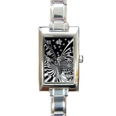 Space Rectangular Italian Charm Watch by Siebenhuehner