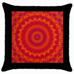 Mandala Black Throw Pillow Case by Siebenhuehner