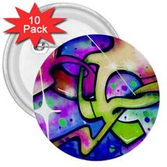 Graffity 3  Button (10 Pack) by Siebenhuehner