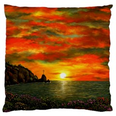 Alyssa s Sunset By Ave Hurley Artrevu - Large Cushion Case (two Sides) by ArtRave2