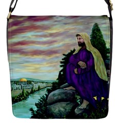 Jesus Overlooking Jerusalem - Ave Hurley - Artrave - Flap Closure Messenger Bag (small) by ArtRave2