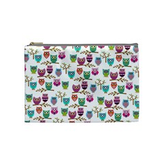 Happy Owls Cosmetic Bag (medium) by Ancello