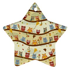 Autumn Owls Star Ornament by Ancello