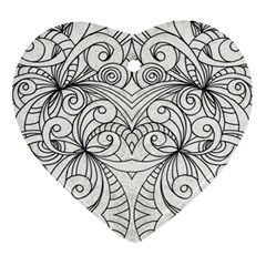 Drawing Floral Doodle 1 Heart Ornament by MedusArt