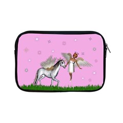 Unicorn And Fairy In A Grass Field And Sparkles Apple Ipad Mini Zippered Sleeve by goldenjackal