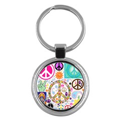 Peace Collage Key Chain (round) by StuffOrSomething