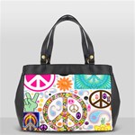 Peace Collage Oversize Office Handbag (One Side) Front