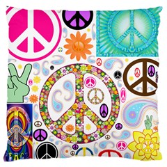 Peace Collage Large Cushion Case (single Sided)  by StuffOrSomething