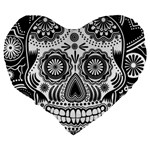 Sugar Skull 19  Premium Heart Shape Cushion Back