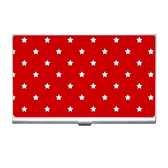 White Stars On Red Business Card Holder by StuffOrSomething