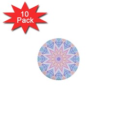 Soft Rainbow Star Mandala 1  Mini Button (10 Pack) by Zandiepants