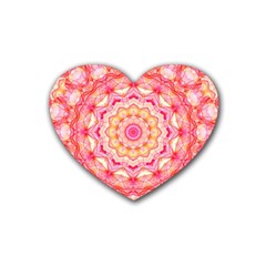 Yellow Pink Romance Drink Coasters (heart) by Zandiepants