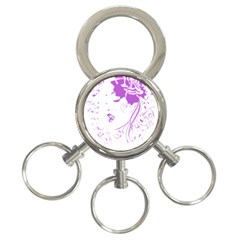 Purple Woman Of Chronic Pain 3-ring Key Chain by FunWithFibro