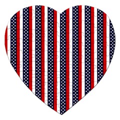 Patriot Stripes Jigsaw Puzzle (heart) by StuffOrSomething