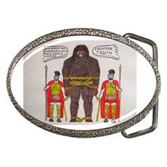 Big Foot & Romans Belt Buckle (oval) by creationtruth