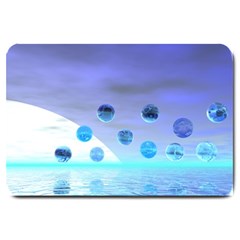 Moonlight Wonder, Abstract Journey To The Unknown Large Door Mat by DianeClancy