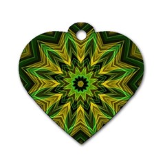 Woven Jungle Leaves Mandala Dog Tag Heart (one Sided)  by Zandiepants