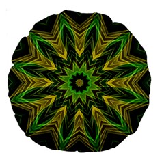 Woven Jungle Leaves Mandala 18  Premium Round Cushion  by Zandiepants