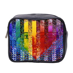 Conundrum I, Abstract Rainbow Woman Goddess  Mini Travel Toiletry Bag (two Sides) by DianeClancy