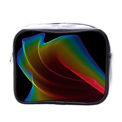 Liquid Rainbow, Abstract Wave Of Cosmic Energy  Mini Travel Toiletry Bag (one Side) by DianeClancy