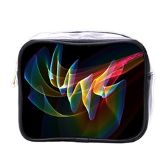 Northern Lights, Abstract Rainbow Aurora Mini Travel Toiletry Bag (one Side) by DianeClancy