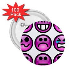 Chronic Pain Emoticons 2 25  Button (100 Pack) by FunWithFibro