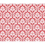 White On Red Damask Deluxe Canvas 14  x 11  (Framed) 14  x 11  x 1.5  Stretched Canvas