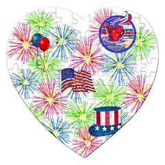 Patriot Fireworks Jigsaw Puzzle (heart) by StuffOrSomething